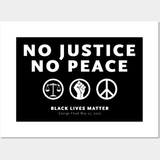 Black Lives Matter - No Justice - No Peace Posters and Art